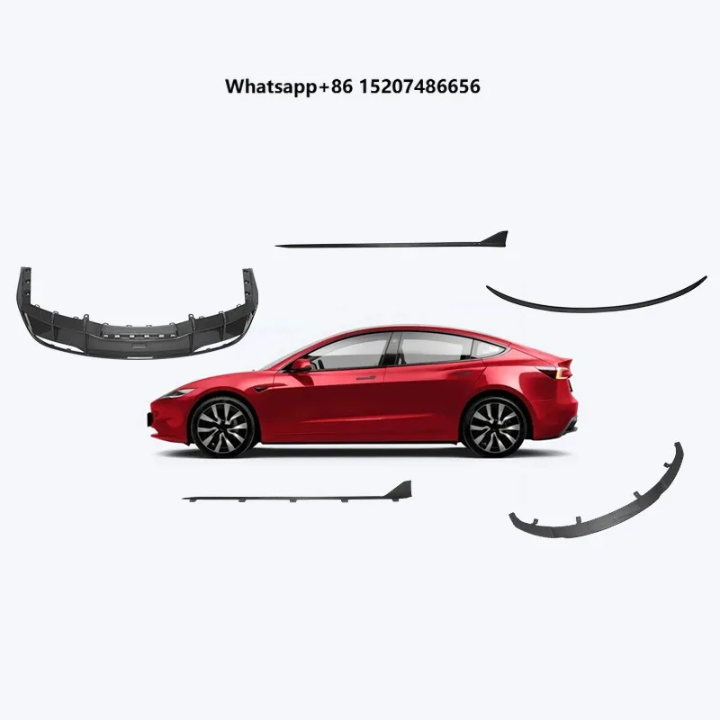 After Market Car Parts OEM ODM Model 3 Carbon Rear Diffuser Front Lip Carbon Fibre Spoiler Side Skirts