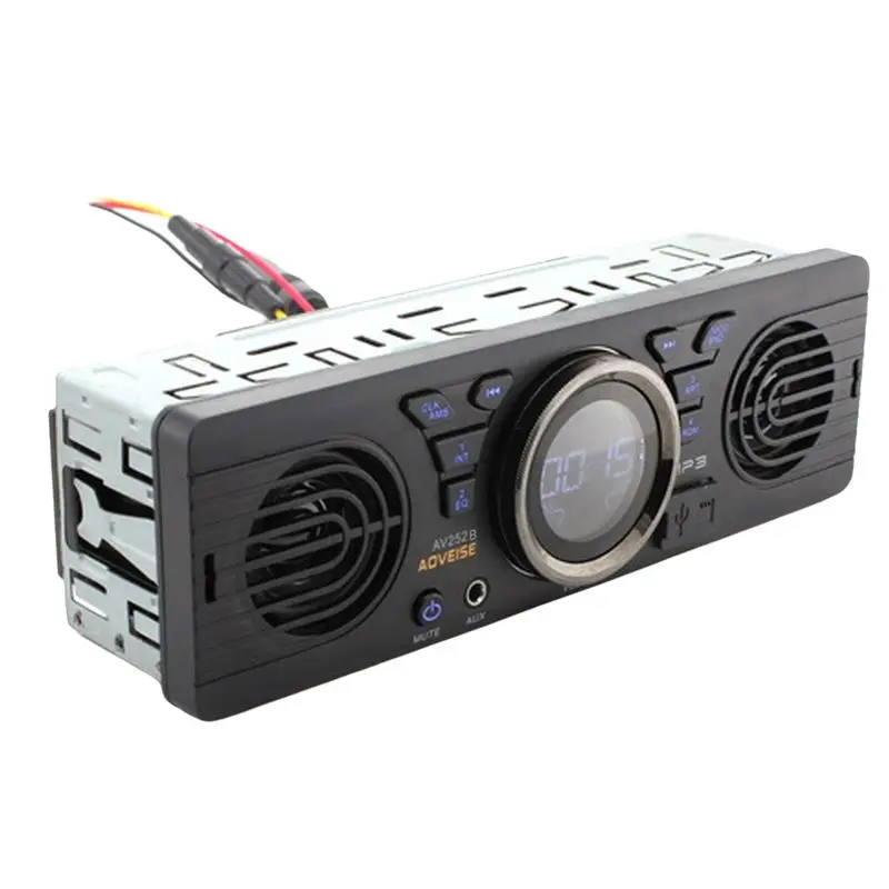 MP3 Music Player 12V Electric Car Radio With SD Card, Bluetooth, High-Quality Loudspeaker Built-In Stereo Speaker System
