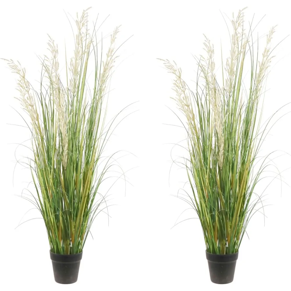 

Artificial Plant, 47in Tall, 2pk Grass, Faux House Plant in Pot, Indoor Decorative Flowers & Plants, Housewarming Gift