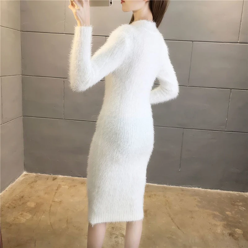 New Autumn/Winter Sweater, Thicke Covered-Meat Slim Knit Dress, Elegant Long Dress For Women With Coat Bottoming Sweater Dresses