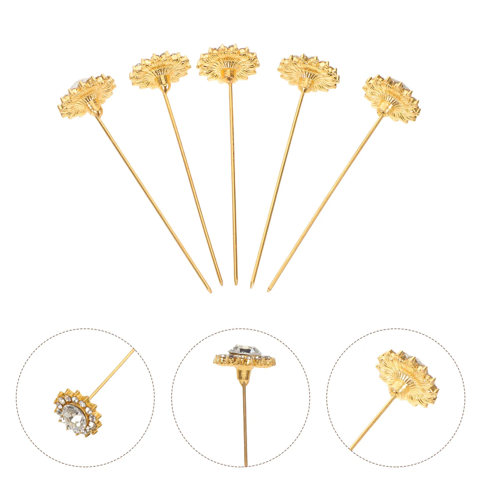 

15Pcs Rhinestone Flower Brooch Pin Elegant Lapel Flower Pin Wedding Bridal Brooches Boutonniere Jewelry DIY Craft for Women