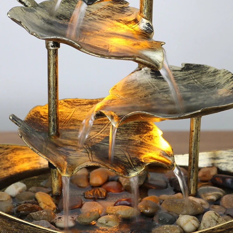 

Relaxation Indoor Waterfall Fountain Tabletop Water Fountain LED Light For Home Office Room Desktop Decoration