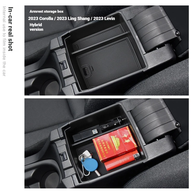 It is suitable for 23 models of Corolla Lingshang Leiling armrest box storage box organization storage box modification box