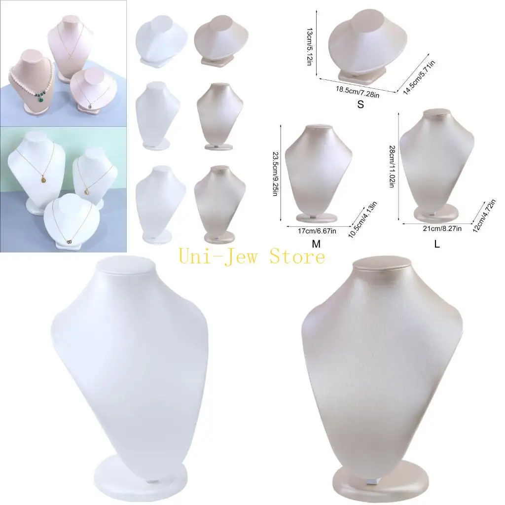 

40GB Modern Neck Model Stand Necklace Bust Stand Jewelry Model Necklace Display Stand PU Material for Jewelry