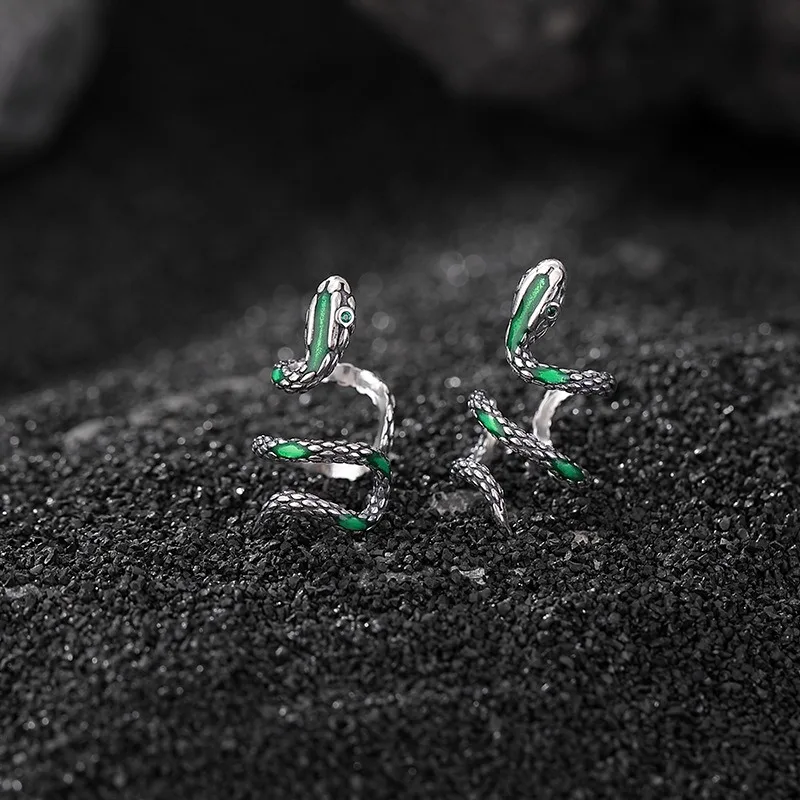 

TIMESWIND Spirit Snake S925 Серебряные женские серьги в форме зодиакальной змеи с сертификатом