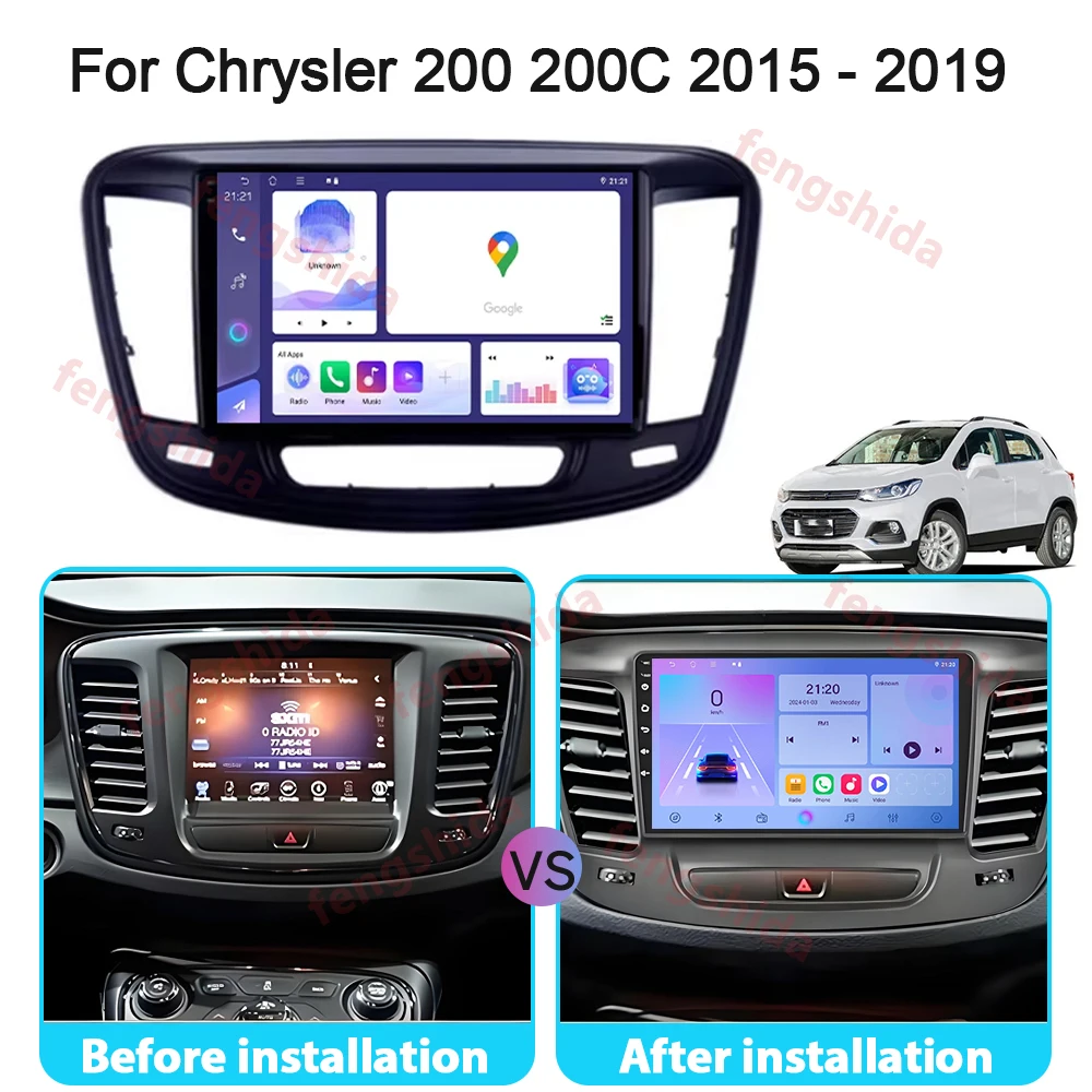 Multimedia Video Player For Chrysler 200 200C 2015 - 2019 Car Radio GPS Navigation Android Auto Carplay Head Unit No 2 din dvd