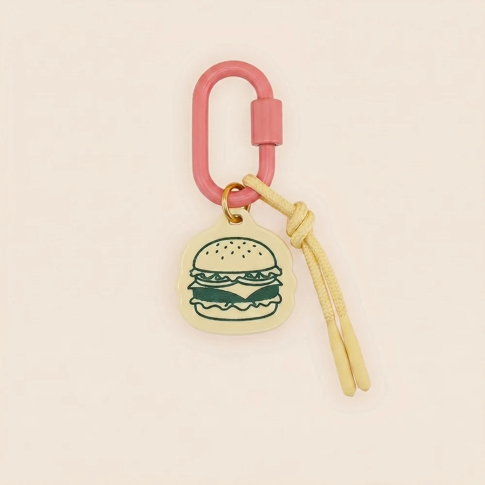 5pcs  Acrylic Craft Colorful Bead Hot Dog Burger Pizza Pendant Keychain Phone Case Bag Charms Backpack