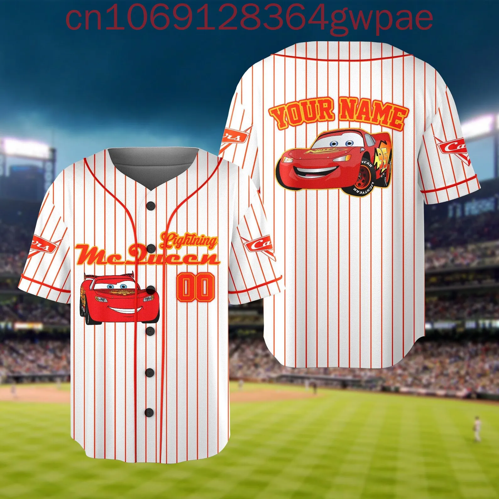 Disney relâmpago mc rainha carros 3d camisa de beisebol das mulheres dos homens uniforme de beisebol verão casual manga curta camisa dos desenhos animados