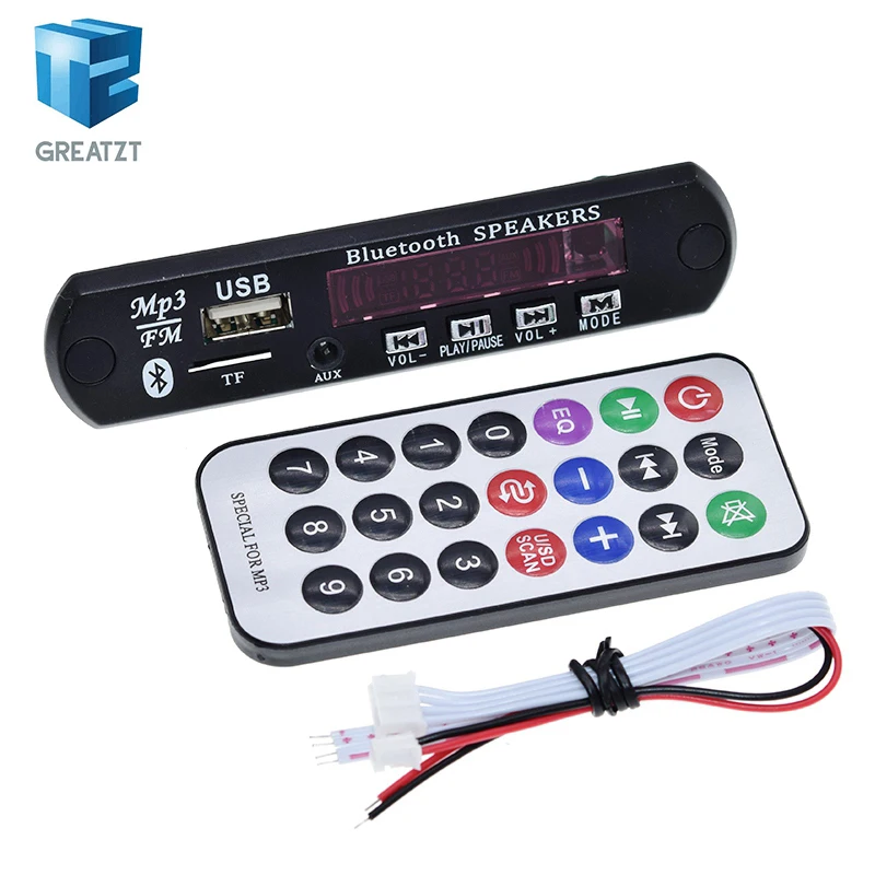 GREATZT Wireless Bluetooth 5V 12V MP3 WMA Decoder Board Audio Module USB TF Radio For Car accessories With Remote Control