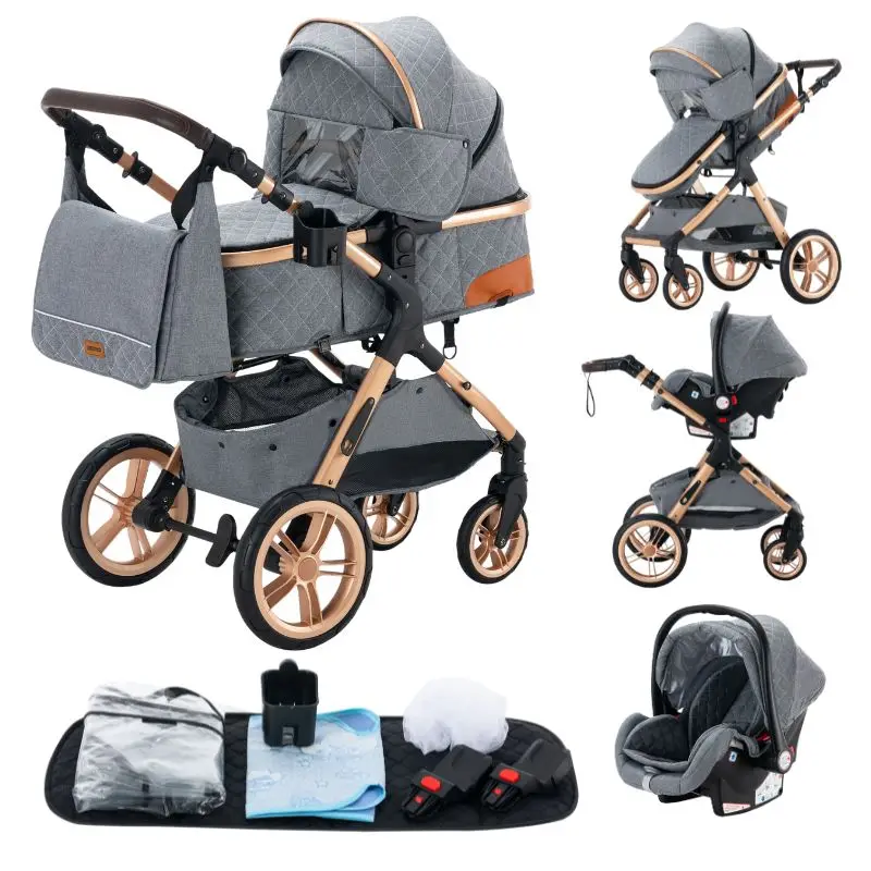 3-in-1 babyreisysteem, lichtgewicht kinderwagen voor pasgeborenen, all-terrain, compact opvouwbaar, winterkinderwagen, buggy