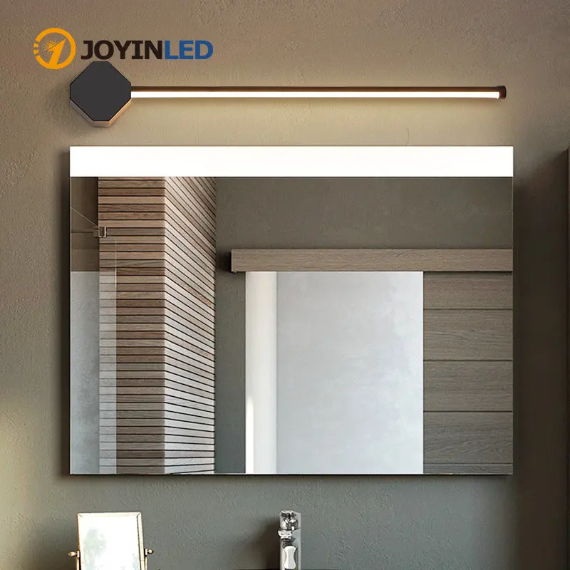 

Led Bathroom Mirror Light 40/60/80cm Modern Bathroom Makeup Mirror Light Makeup Light Black and White Bathroom Light Fixtures