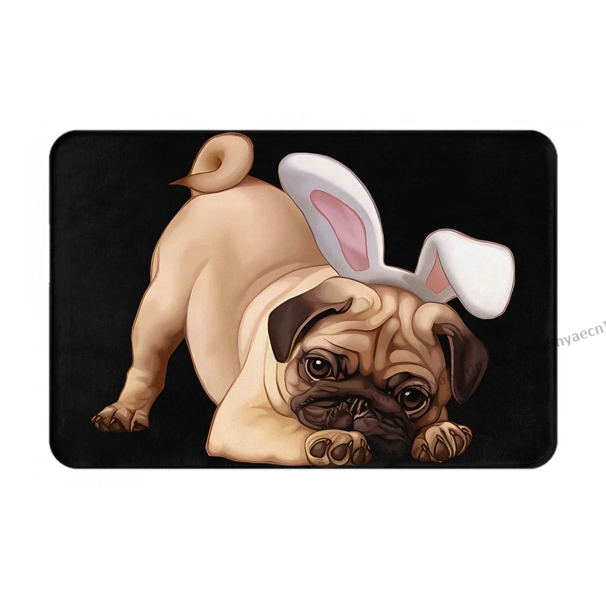 Lovely Dog Animal Pets Bath Non-Slip Carpet Rabbit Ears Bulldog Bedroom Mat Entrance Door Doormat Home Decor Rug