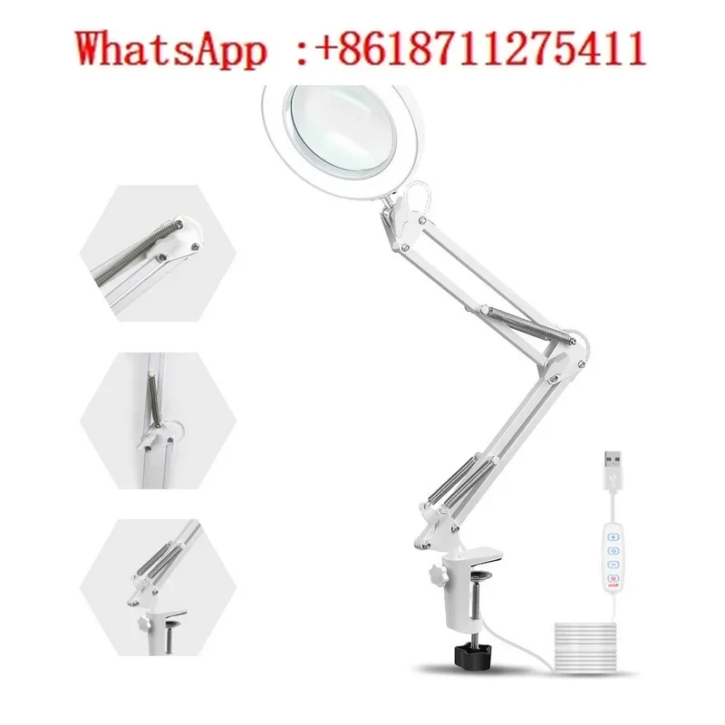 USB desktop circular lamp welding aid tool LED lighting desktop lamp magnifying glass desk lamp