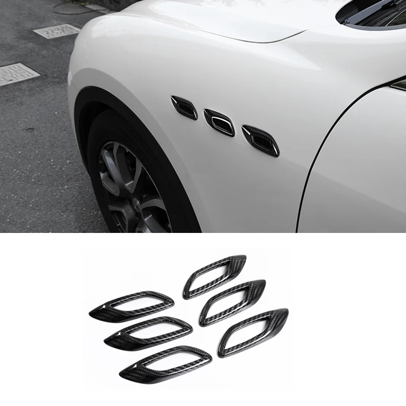 6pcs Carbon fiber side outlet Trim Spoiler for Maserati Levante 2016-2021