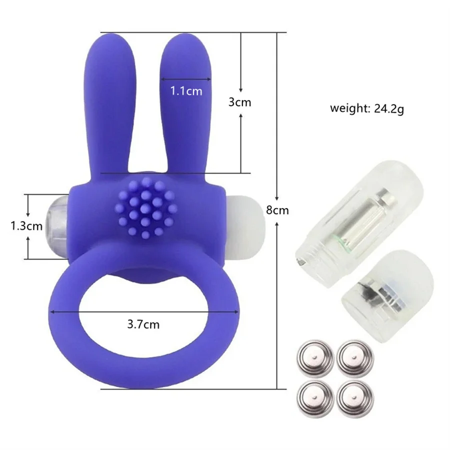 Rabbit Penis Ring Vibrator Delay Premature Ejaculation Cock Rings Clitoral Stimulator Vibrating Cocking Sex Toys For Men Couples