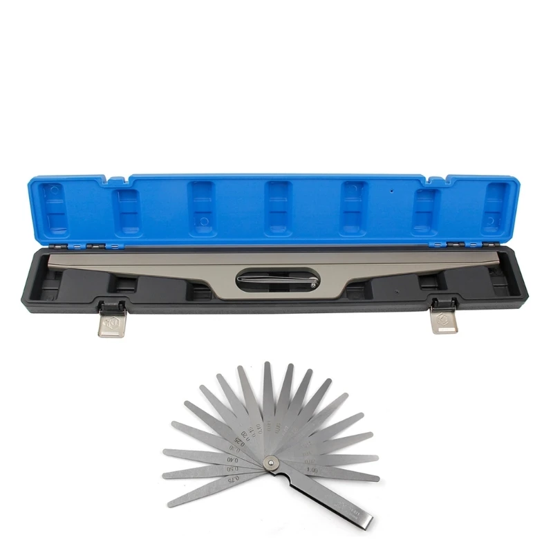 Engine Straight Bar and Measuring Strips Set 24 In 600 Mm Metal Flatness Inspection Tool with Storage Box for Cylinder Head H9EE