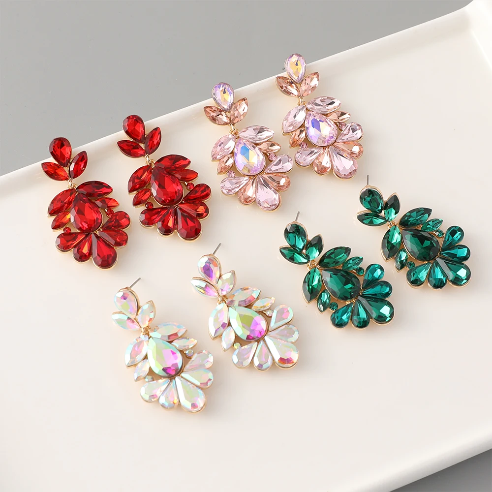 2025 جديد إمرأة فاخر كريستال أقراط قلادة الأذن حلية السجادة الحمراء نموذج أنيق هدية مهرجان الفيلم #1