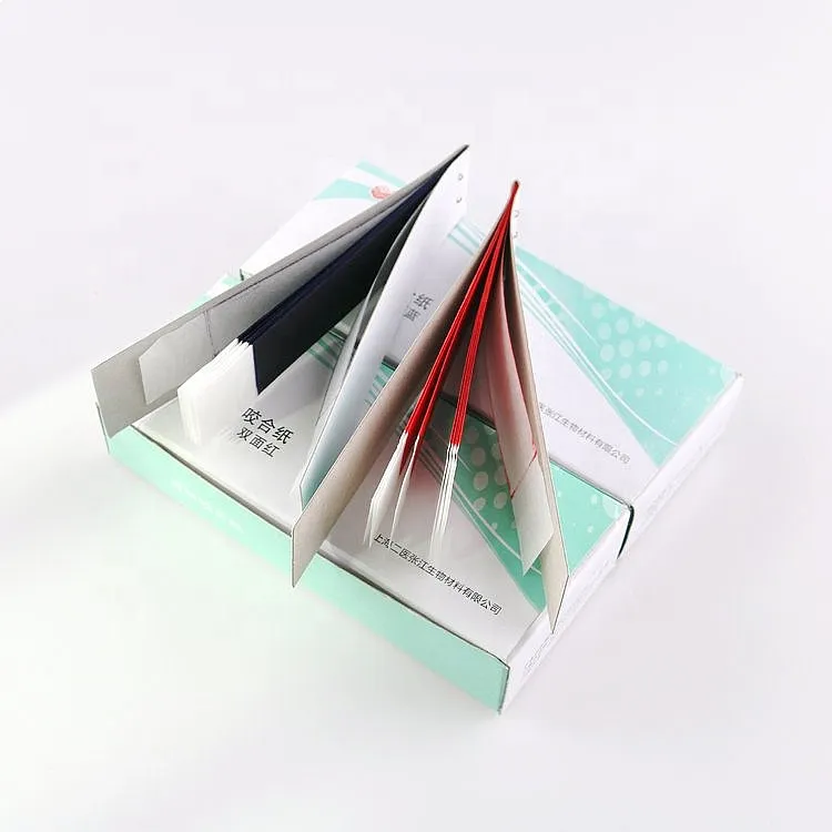 Medical Quality Dentals Articulating Paper Straight 100um 200 Sheets Box Blue Red Mixed
