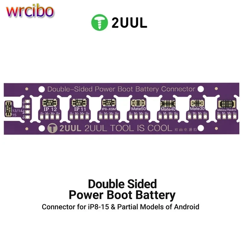 2UUL BT02 بطارية قوة التمهيد موصل محطات جانبية مزدوجة آيفون 8 ~ 15 برو ماكس وأندرويد أداة إصلاح الهاتف دلو