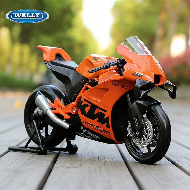 

Модель мотоцикла Welly 1:12 KTM RC 8C из литого металла, гоночная, для улицы и бездорожья, спортивная, кросс-кантри, детская игрушка, подарок