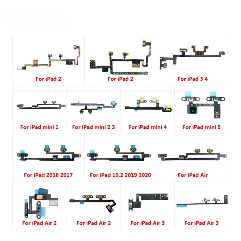 Power On Off Volume Flex Cable For iPad 5 6 7 8 Air Mini 1 2 3 4 5 10.2 inch