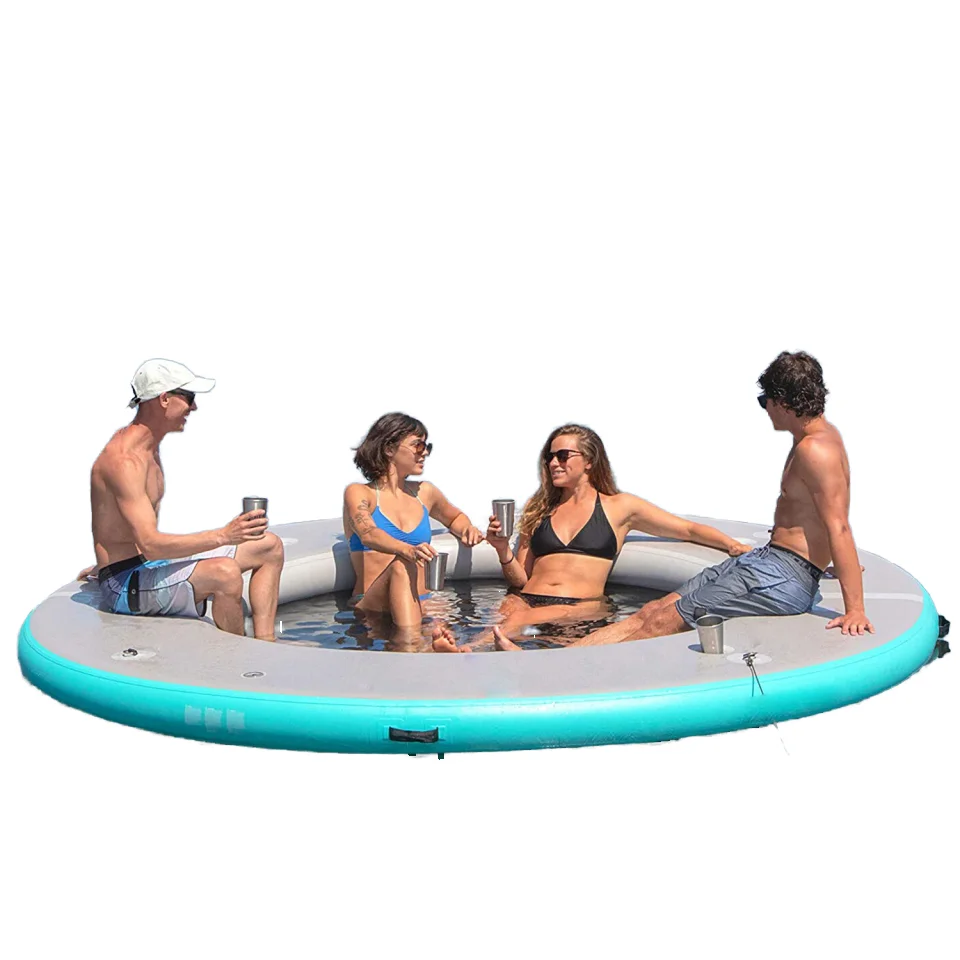 New Portable Inflatable Floating Ocean Sea Swimming Pool Protective Anti Ocean Pool With Netting Enclosure for Yacht