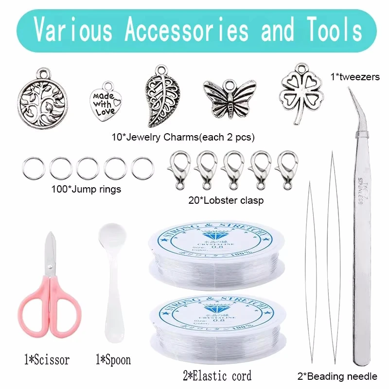 3mm Macaroon Color Series Glass Seed Beads Kit With Metal Jewelry Accessories for Jewelry Bracelet Necklace Making DIY 8500PCS