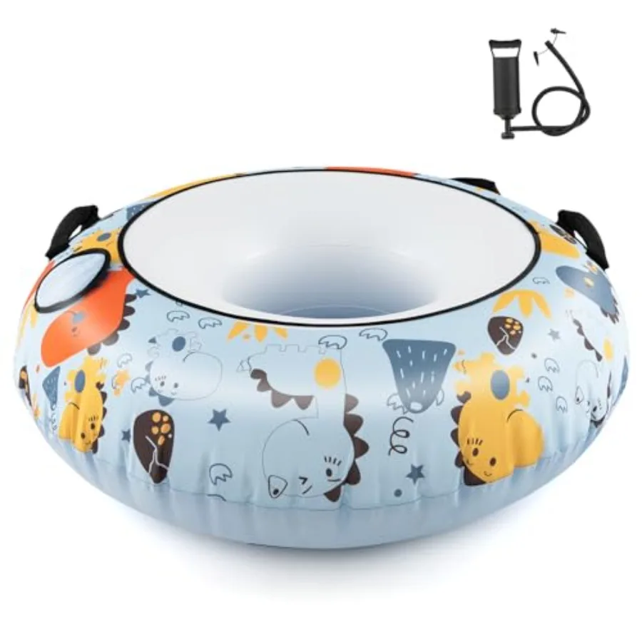 

Надувные санки-ватрушка для снега, 52 дюйма, усиленные, для детей и взрослых, с мягкими ручками и крюком для буксировки, из высококачественного полиэстера Оксфорд.