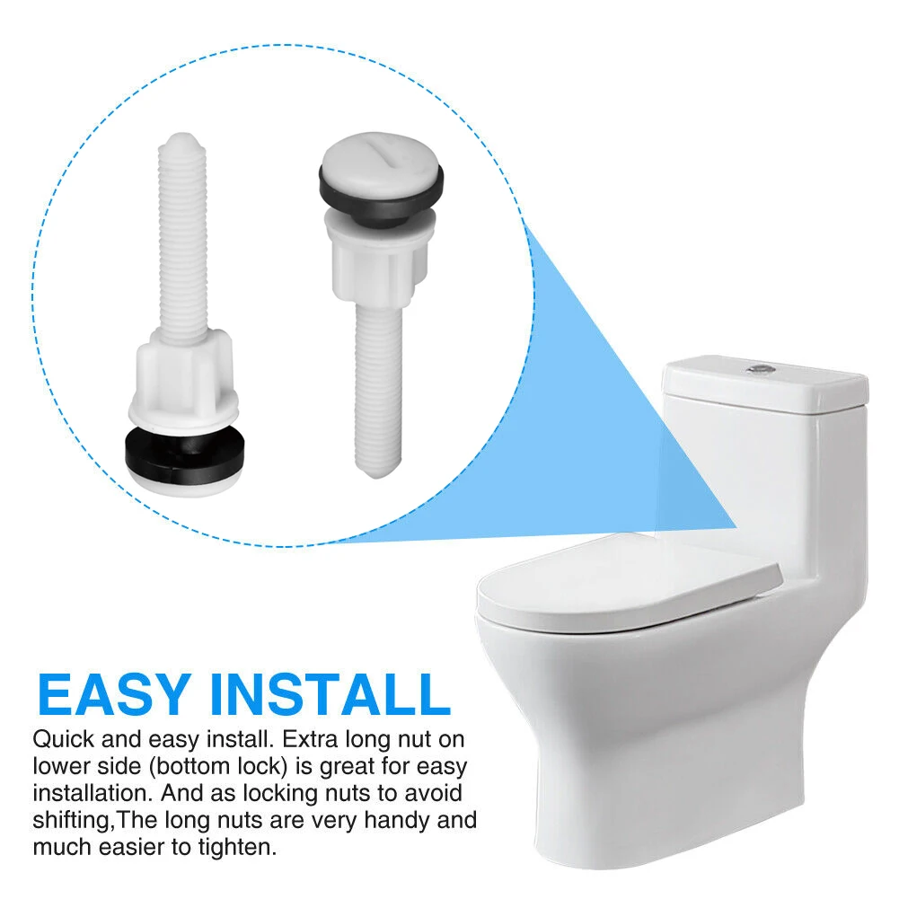 2 Pack Toilet Seat Hinge Fitting Screw Close Coupling Bolts And Nuts With Washers Bathroom Accessories