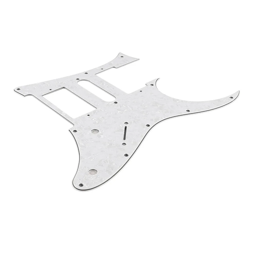 PVC Material Electric Guitar Pickguard HSH Configuration 10 Holes Pickguard Scratch Plate White Pearl Color 4-Ply Construction