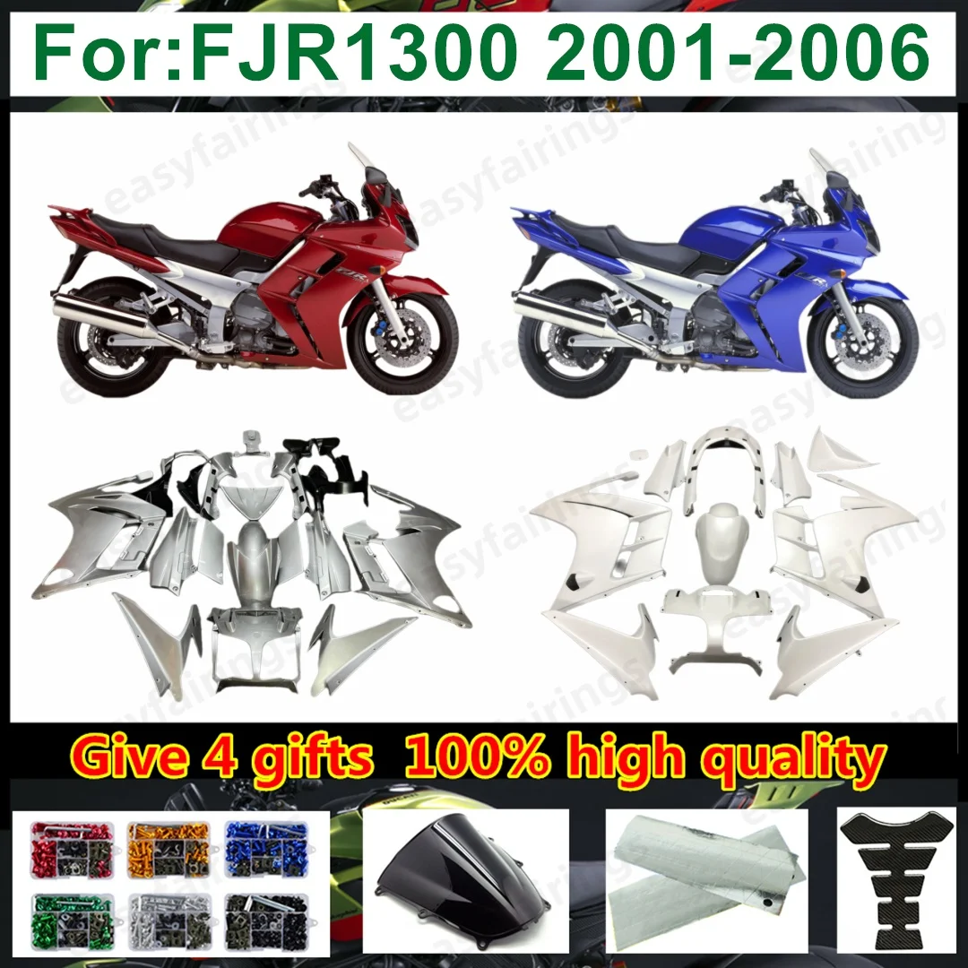 Pre‑Drilled ABS Full Fairing Bodywork Kit For FJR1300 FJR 1300 2001-2006 Motorcycle Aftermarket Complete Body Panels Fairings