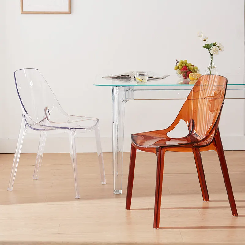 Plastic Party Dining Chairs Nordic Modern Kitchen Restaurant Space Saving Dining Chairs Lounge Clear Muebles Home Furniture