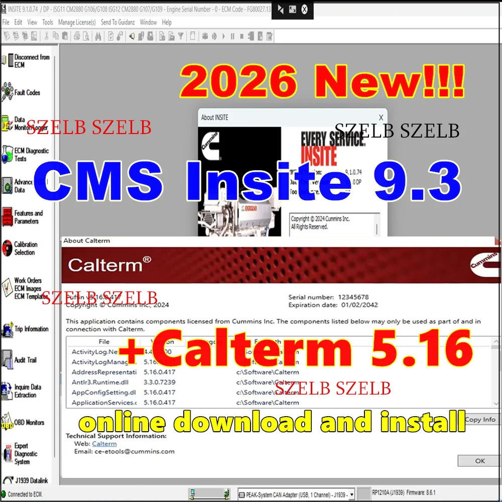 2026 Hot !Cummins Insite 9.3 pro + Calterm 5.16 + Inpower Pro16 + Incal files2025  for CMS Engine Diagnostic 1PC Remote Install