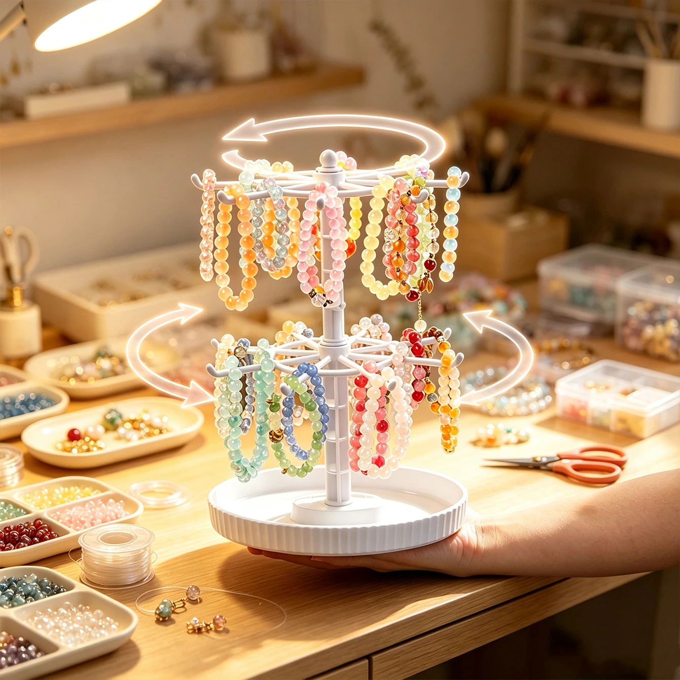 Soporte Giratorio Desmontable - Desk Setup White reseña y precio