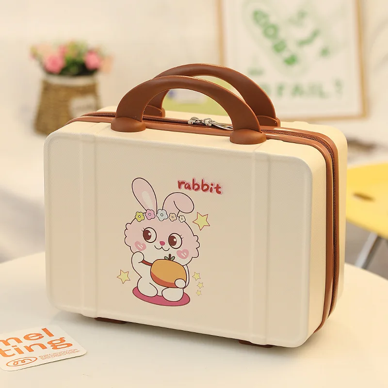 

14 inch Animal Picture Suitcase Box With Handle Mini Small Storage Travel Luggage For Travel Shoes Business Portable Laptops Bag