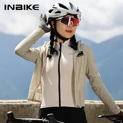 INBIKE 여성용 사이클링 바람막이, 속건성 MTB 긴팔 상의, 로드 산악자전거 재킷, 용수철 가을