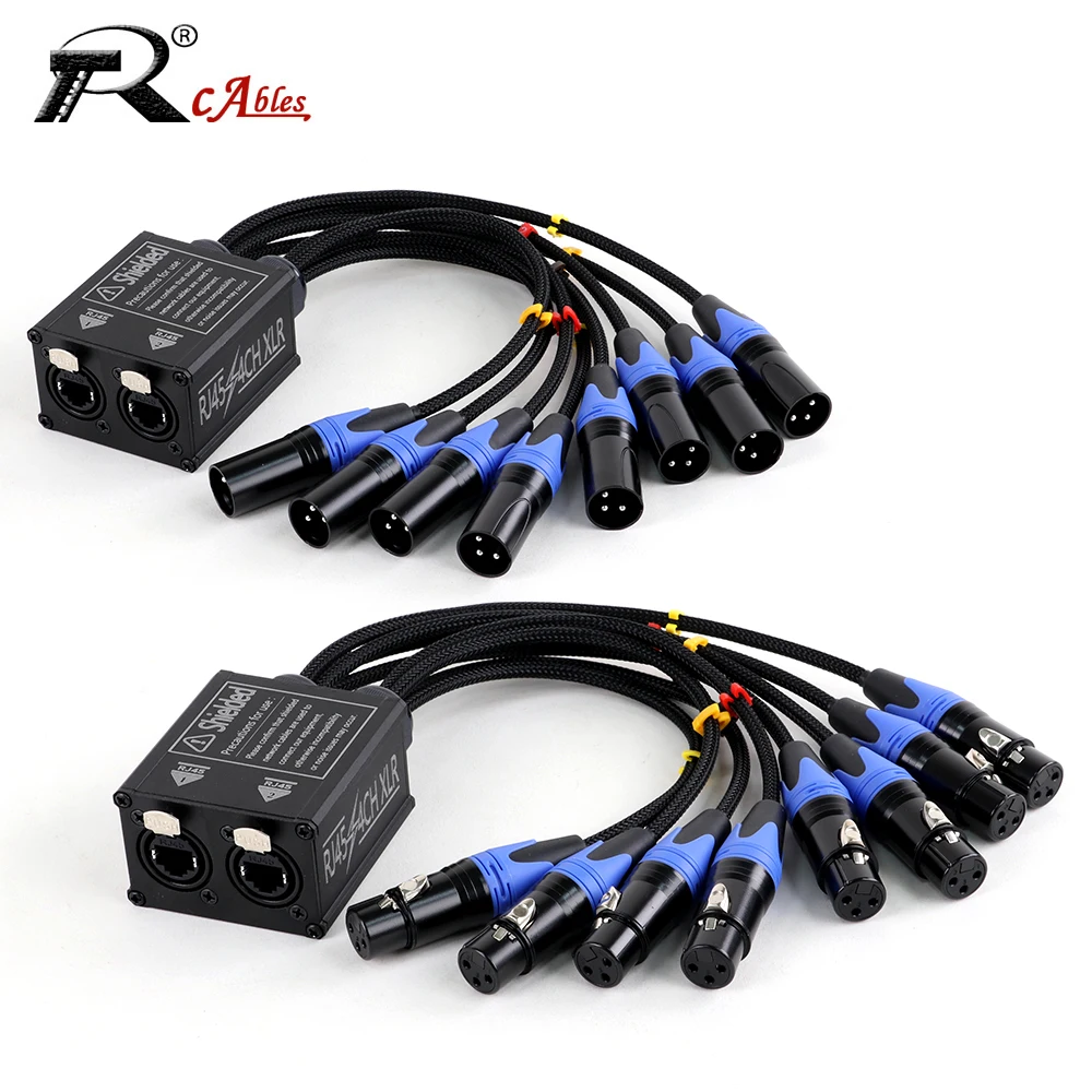 1pc 8 Channel XLR 3Pin Multi Network Breakout for Stage Sound Lighting And Recording Studio 8-CH XLR to 2xSTP CAT6 RJ45 Ethercon