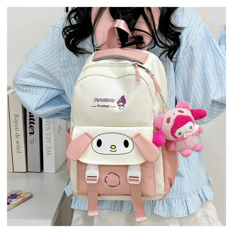 Sanrio Kuromi Melody Childrens Backpack Kawaii Large Capacity Cartoon Light and Lovely Trend Middle School Students Schoolbags