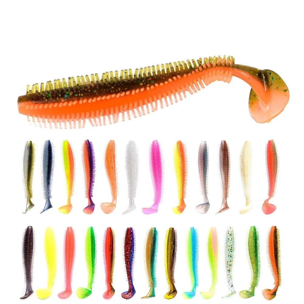 NGB 9/12cm Silicone Bait T Tail Soft Fishing Lure 4-5pcs Shad Jigging Worm Artificial Fishing Bait For Bass Pike Wobblers