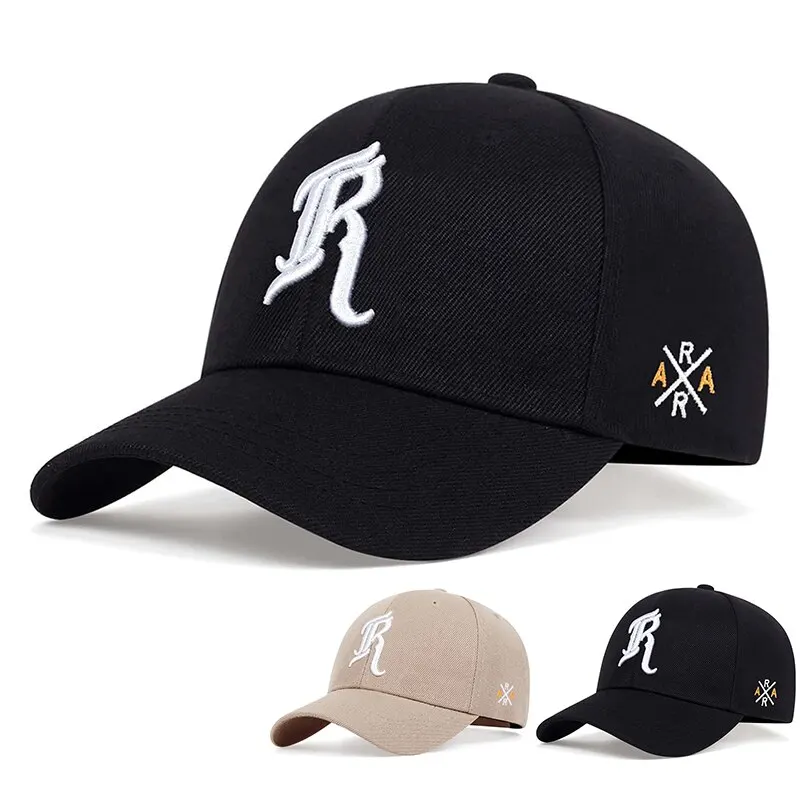 Fashion R Letter Side AR Embroidery Baseball Caps Spring and Autumn Outdoor Adjustable Casual Hats Sunscreen Hat