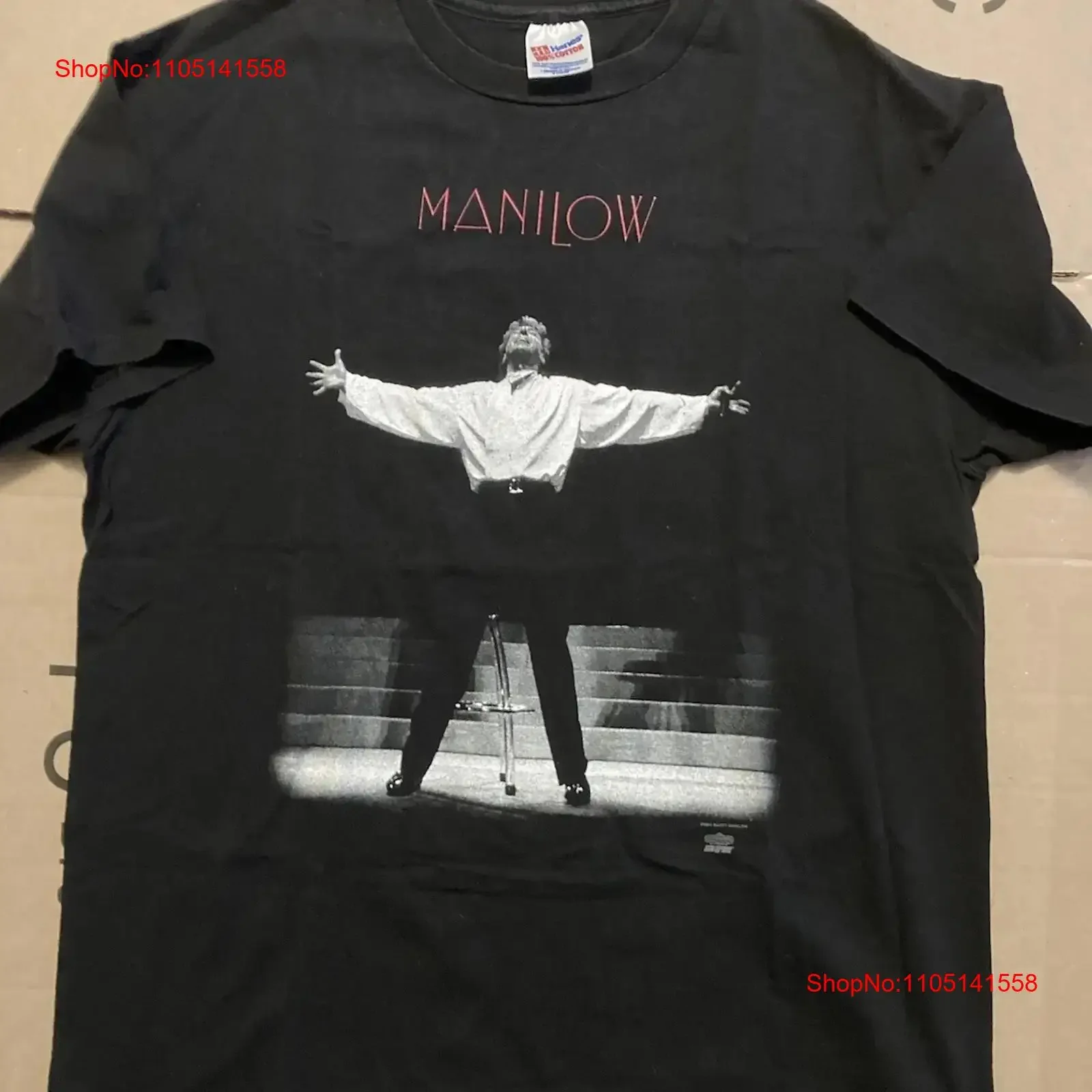 

Официальная футболка Winterland Vtg Barry Manilow Live In Concert, винтажный потертый топ США XL для повседневной носки, дышащий