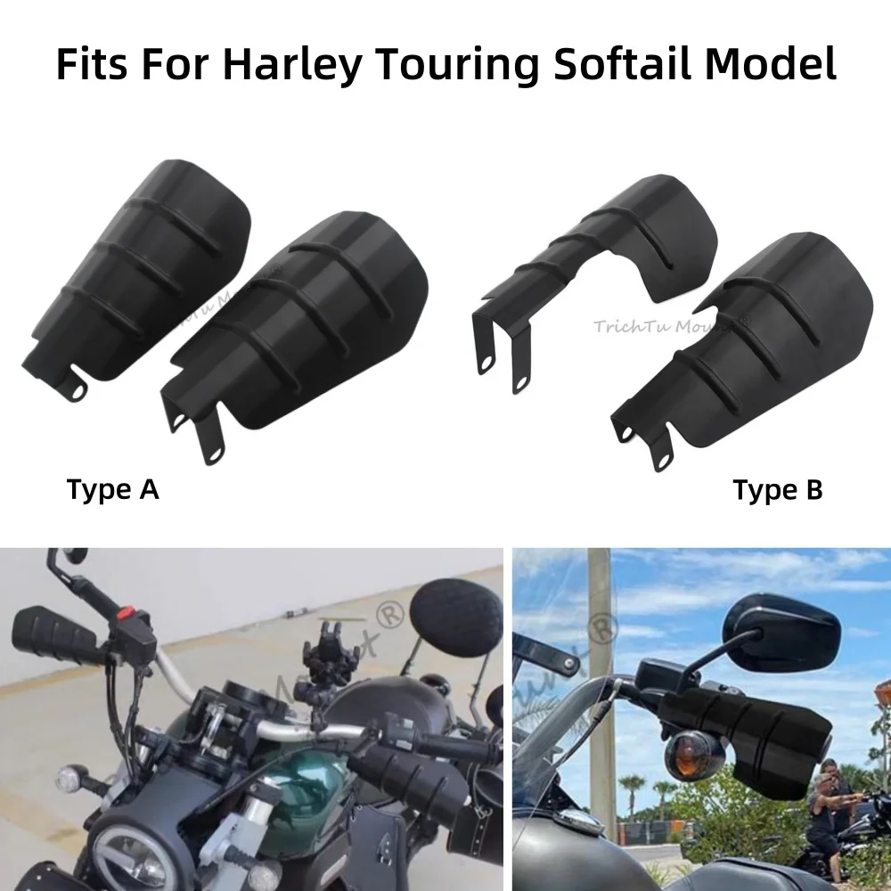 

Motorcycle Shade Hand Guards Handle Handguard Black For Harley Sportster Softail Dyna Touring Baggers HandGuard Protector Cover