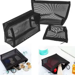 1PCS Women Men Cosmetic Bag Transparent Travel Fashion Small Large Black Toiletry Makeup Organizer Bags Case Pouch