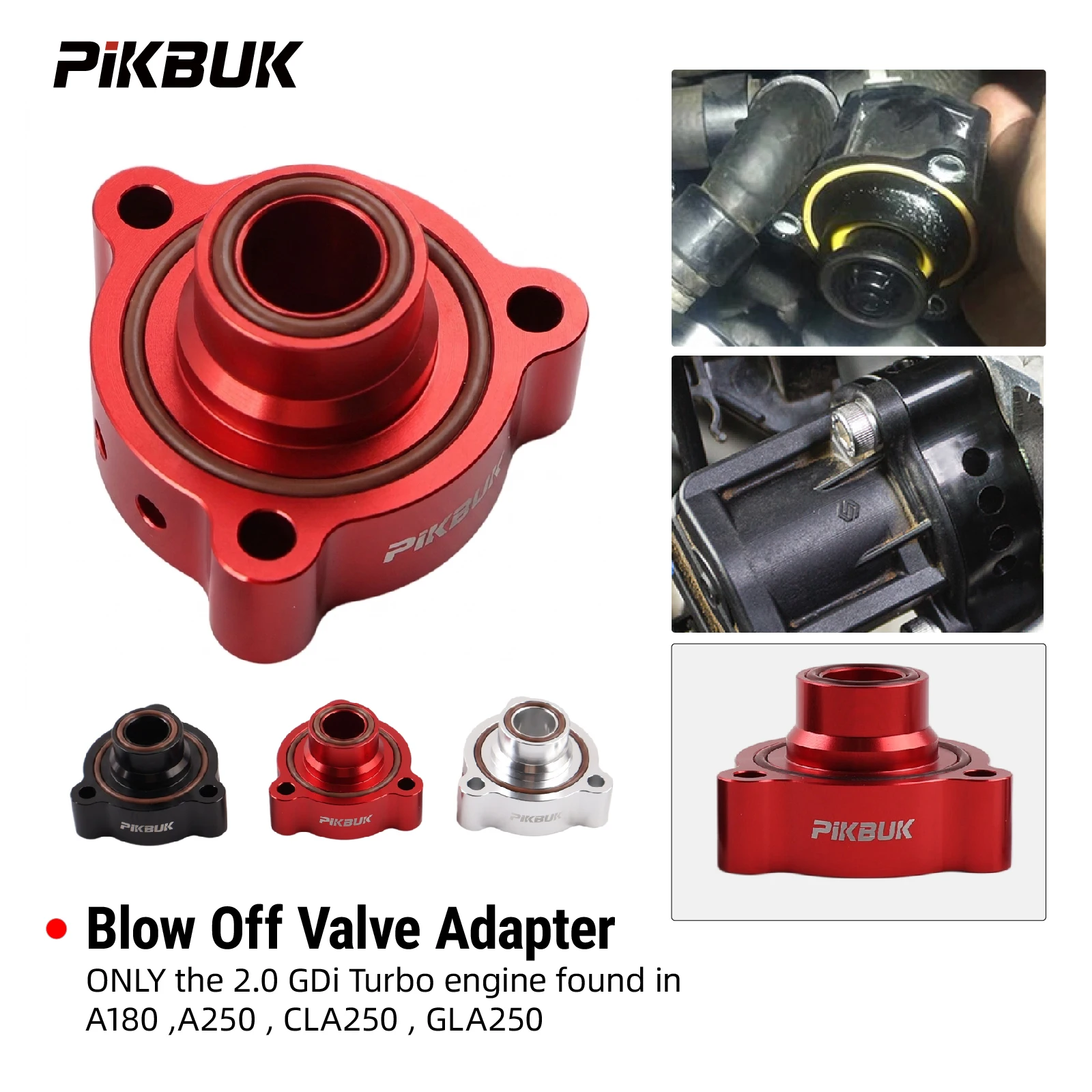 PIKBUK Auto Blow-Off-Ventil (BOV) Adapter für Mercedes A180 A250 CLA250 GLA250 2.0 Liter Turbo GDi Motor Ablassventil-Adapter – Detail 1