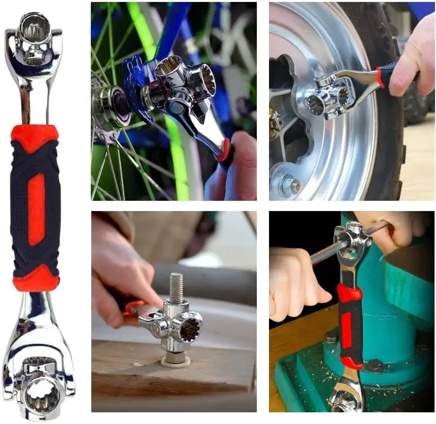 

Многофункциональный ключ-инструмент 52-в-1, универсальный шлицевой ключ от 8 мм до 19 мм, ручной инструмент, 360 градусов ° Универсальный ключ-трещотка для домашнего и авторемонта