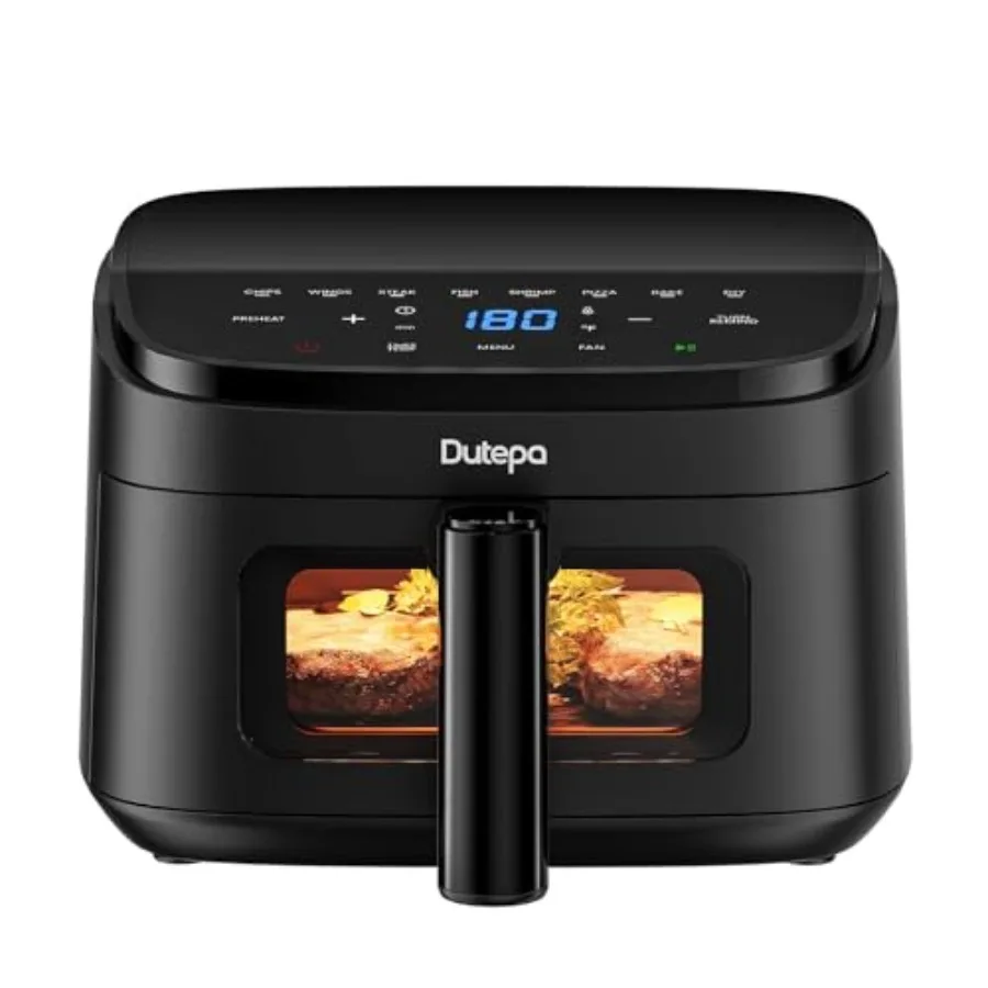 

Air Fryer 8-in-1 4.5Qt Compact Kitchen Appliance with DC Motor for Fast Crispy Cooking Adjustable Fan Speed 95 Less Oil Dishwas