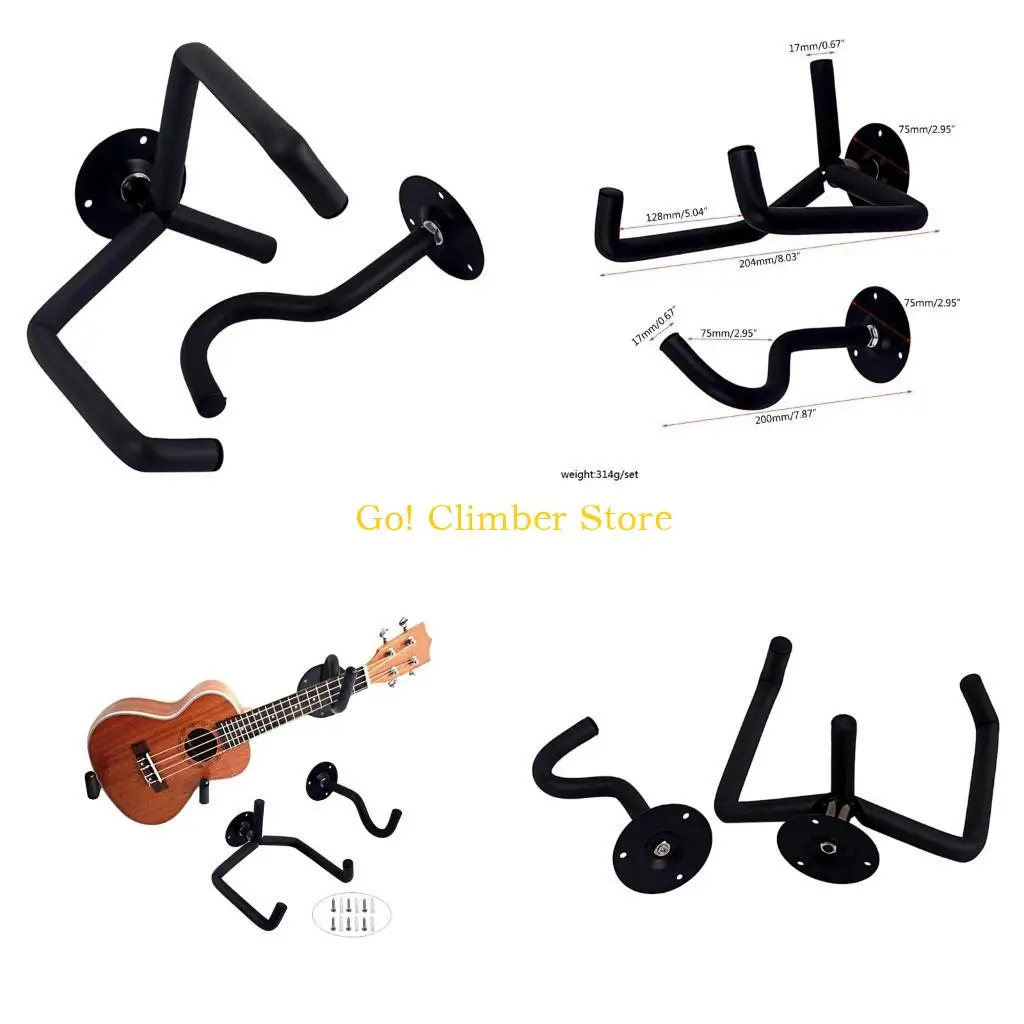 

Q84C Guitar Wall Mount Hanger Guitar Wall Mount Hanging Bracket Horizontal Wall Hook Holder Stand with Screws for Guitar Bass