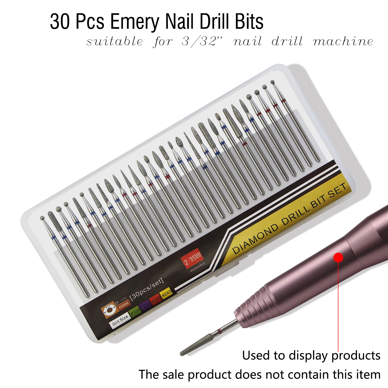 Cuticle Bit for Nail Drill 30pcs,Professional Nail Drill apply to 332 Nail Drill,Cuticle Drill Bits can Exfoliate the Cuticle Ea