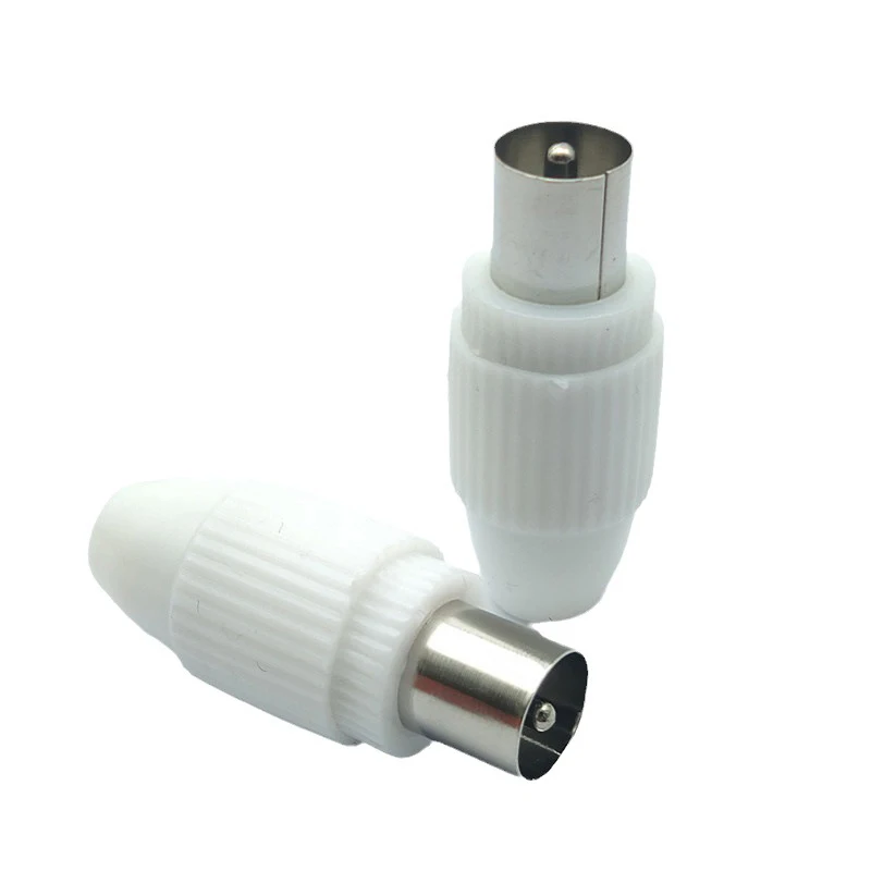 5pcs Straight  antenna TV male solderless plug RF Video RF Cable Connector 9.5TV antenna plug