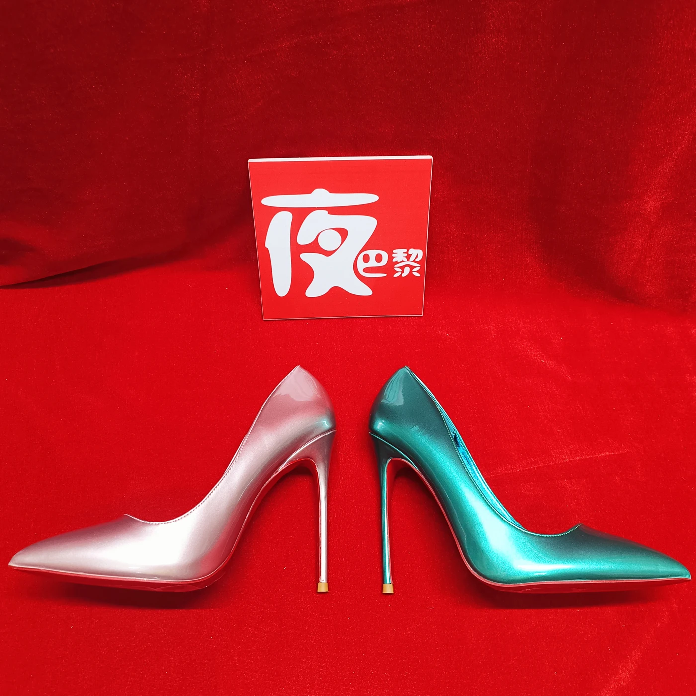 New Mirror Champagne Ultra High Heels with Gold Powder Fashionable and Versatile, Thin Heels, Shallow Mouth Pointed Single Shoes